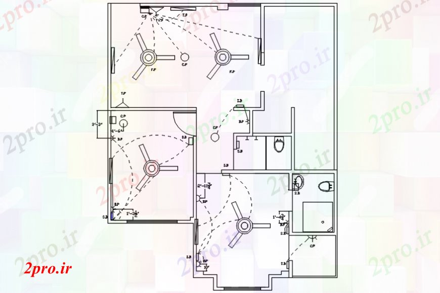 دانلود نقشه طراحی داخلی طراحی برق یک خانه، (کد106270)