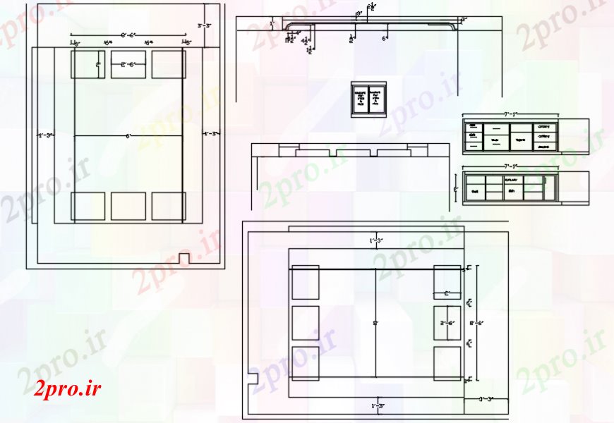 دانلود نقشه جزئیات و طراحی داخلی دفتر مبلمان اداری مدل جزئیات 29 در 31 متر (کد106271)