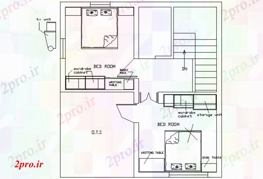 دانلود نقشه حمام مستر بالا طرحی مبلمان طرحی از اتاق خواب جزئیات، 29 در 31 متر (کد106281)