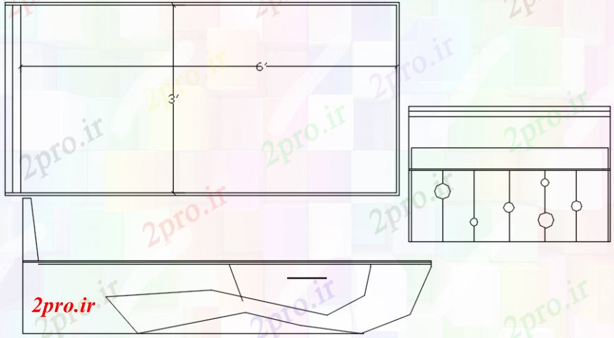 دانلود نقشه بلوک مبلمان کمد بالای صفحه  مقطعی طراحی جزئیات (کد106283)