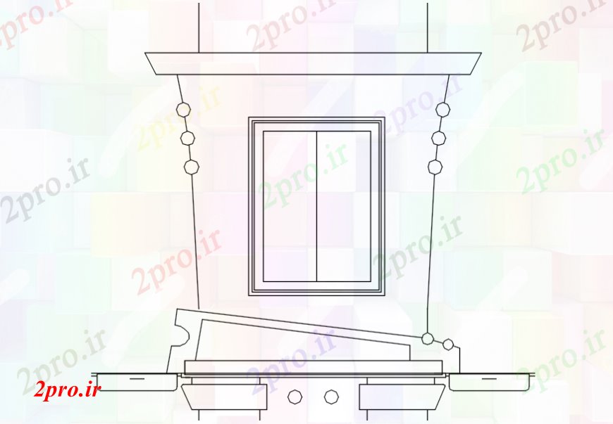 دانلود نقشه جزئیات طراحی در و پنجره  پنجره جزئیات نما مقطعی (کد106285)