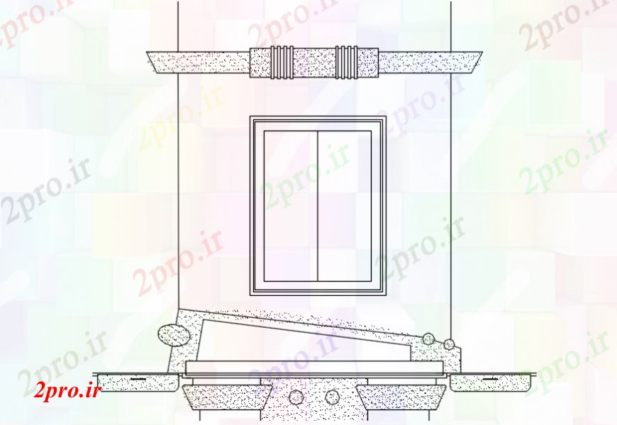 دانلود نقشه جزئیات طراحی در و پنجره پنجره جلو نما مقطعی مفهوم جزئیات 29 در 31 متر (کد106286)