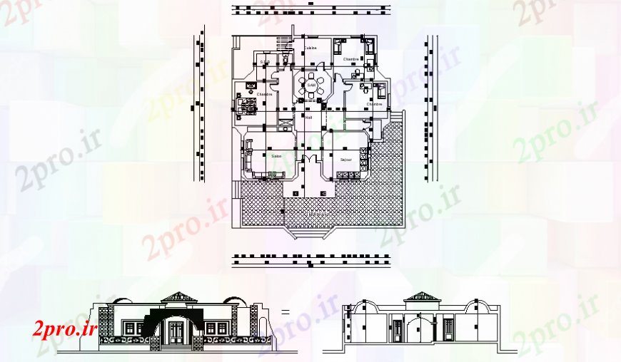 دانلود نقشه مسکونی  ، ویلایی ، آپارتمان  طراحی طرحی نما و بخش از واحد مسکونی  (کد106292)