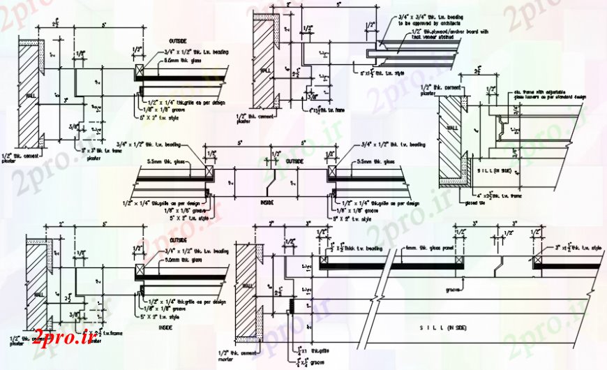 دانلود نقشه بلوک مبلمان تخت دو نفره نما مقطعی  مدل (کد106308)