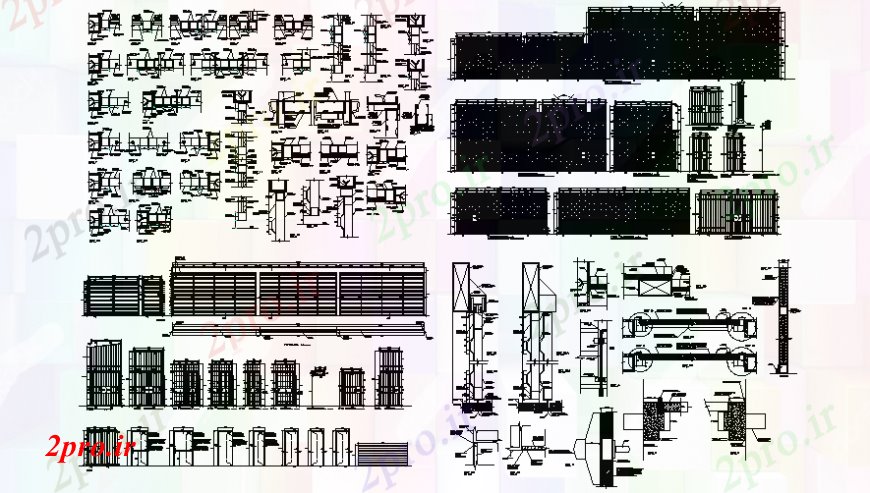 دانلود نقشه جزئیات طراحی در و پنجره  طراحی جزئیات درب و چهارچوب و جزئیات بخش (کد106312)