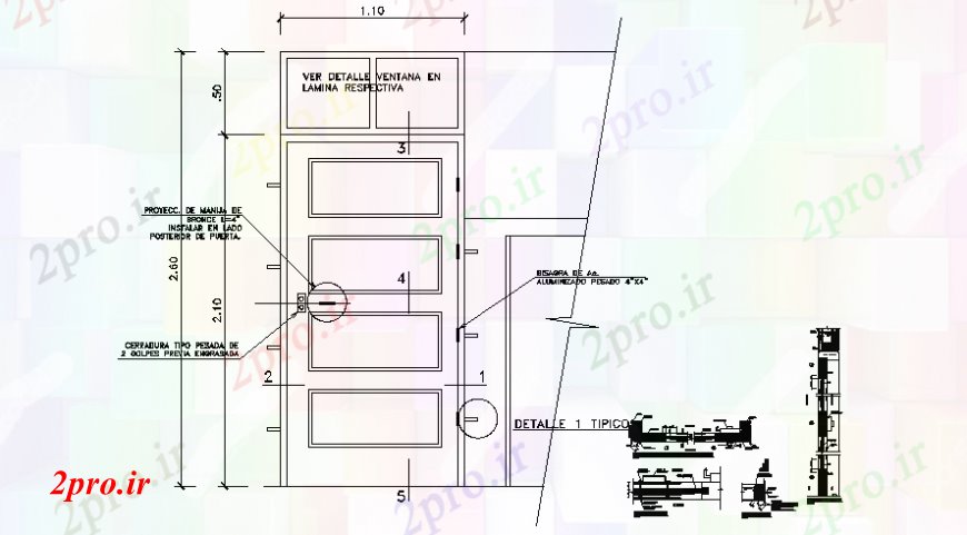 دانلود نقشه جزئیات طراحی در و پنجره  طراحی  دو بعدی  درب و   (کد106332)