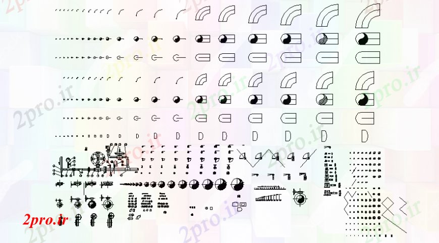 دانلود نقشه جزئیات طراحی در و پنجره  طرحی بلوک های درب و نما با دیگر جزئیات واحد  (کد106351)