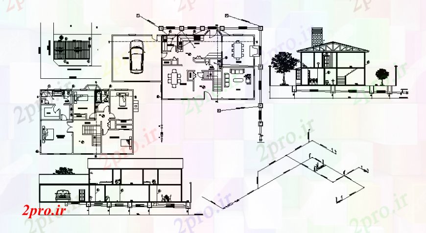 دانلود نقشه مسکونی  ، ویلایی ، آپارتمان  خانه طراحی طرحی طبقه با جزئیات بخش دو بعدی    (کد106353)