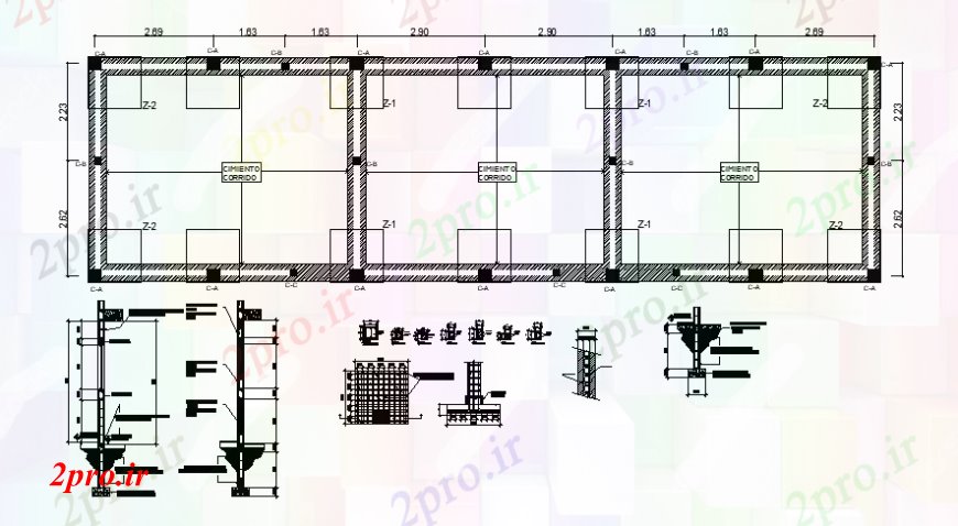 دانلود نقشه جزئیات ستون جزئیات ساخت و ساز نصب و راه اندازی ستون   (کد106356)