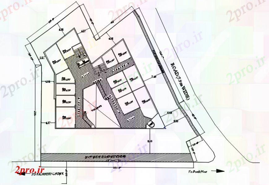 دانلود نقشه هایپر مارکت - مرکز خرید - فروشگاه مرکز تجاری 12 در 13 متر (کد106361)