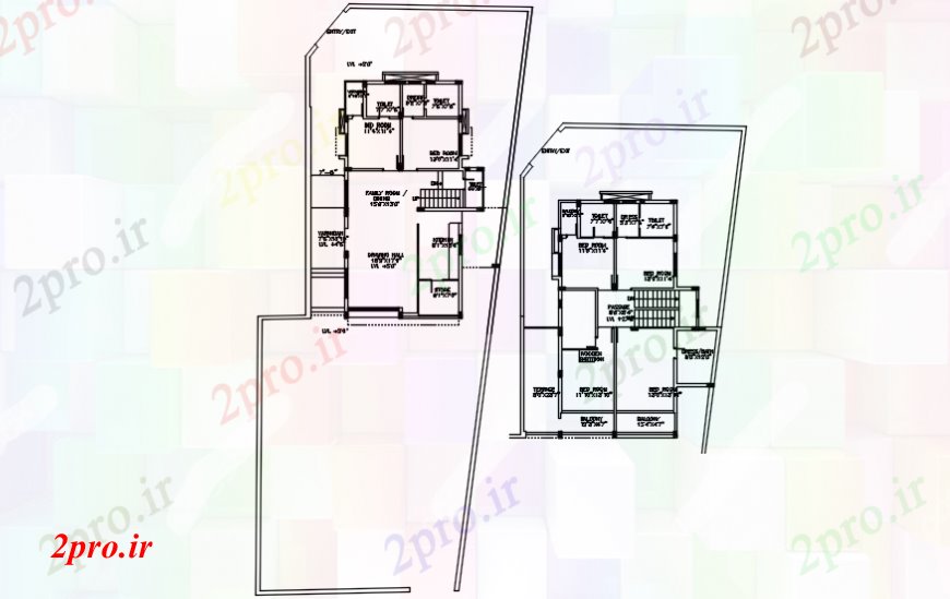 دانلود نقشه مسکونی ، ویلایی ، آپارتمان اتوکد از یک طرحی طبقه اقامت 32 در 63 متر (کد106366)