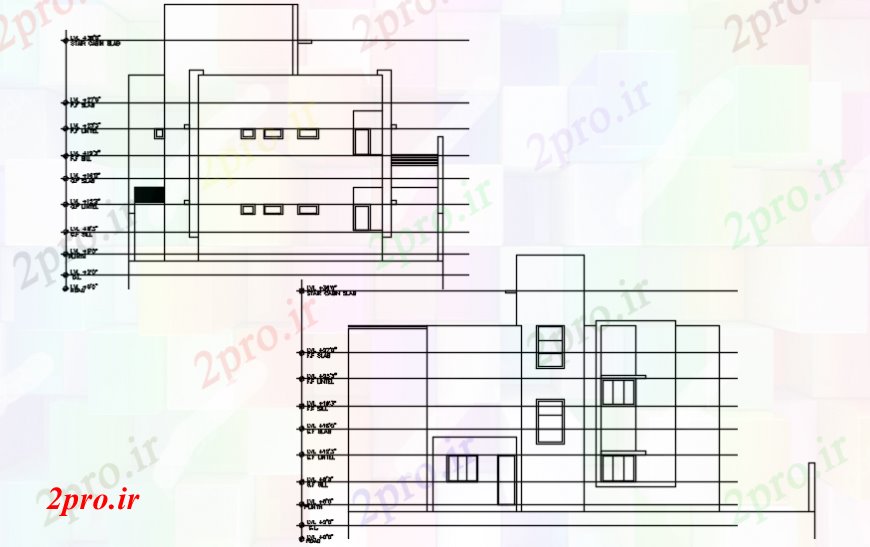 دانلود نقشه مسکونی ، ویلایی ، آپارتمان نما ساختمان مسکونی 32 در 63 متر (کد106369)