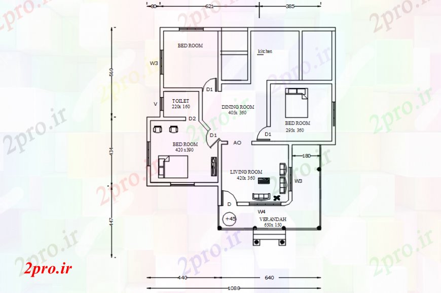 دانلود نقشه مسکونی  ، ویلایی ، آپارتمان  طبقه  برنامه  (کد106396)