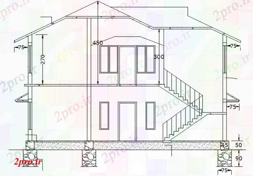 دانلود نقشه مسکونی  ، ویلایی ، آپارتمان  بخش از یک   خانه (کد106405)