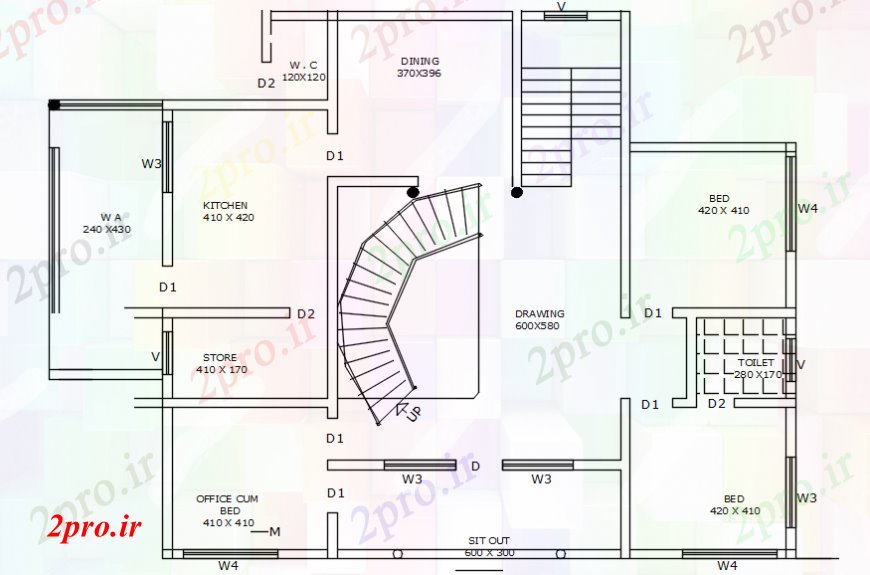 دانلود نقشه مسکونی  ، ویلایی ، آپارتمان  خانه طرحی طبقه طراحی طرحی  (کد106411)