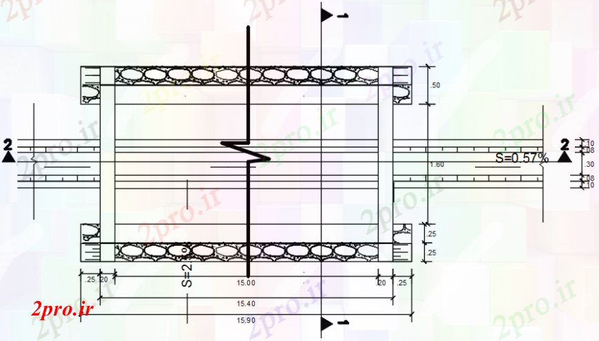 دانلود نقشه جزئیات ساخت پل پل عابر پیاده فضایی  طرحی  (کد106428)