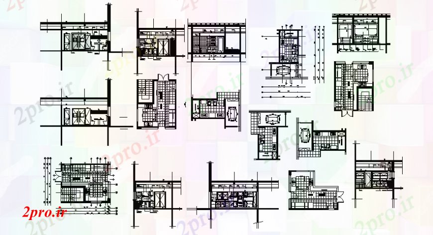 دانلود نقشه مسکونی  ، ویلایی ، آپارتمان  بخش و نما واحد مسکونی دو بعدی    اتوکد (کد106455)