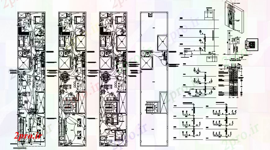 دانلود نقشه مسکونی ، ویلایی ، آپارتمان خانه طراحی طرحی جزئیات با نصب و راه اندازی الکتریکی جزئیات 5 در 25 متر (کد106456)