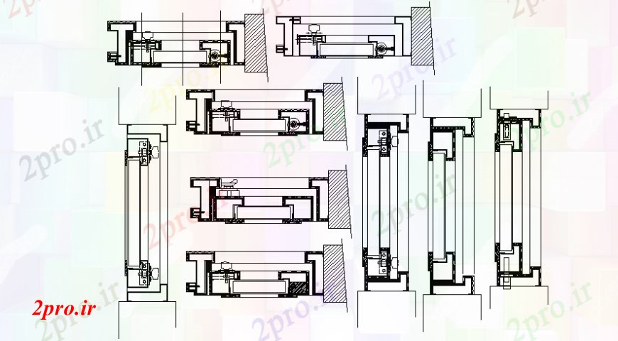 دانلود نقشه جزئیات ساخت و ساز واحد ساخت و ساز نقشه های دو بعدی   بلوک مقطعی (کد106458)