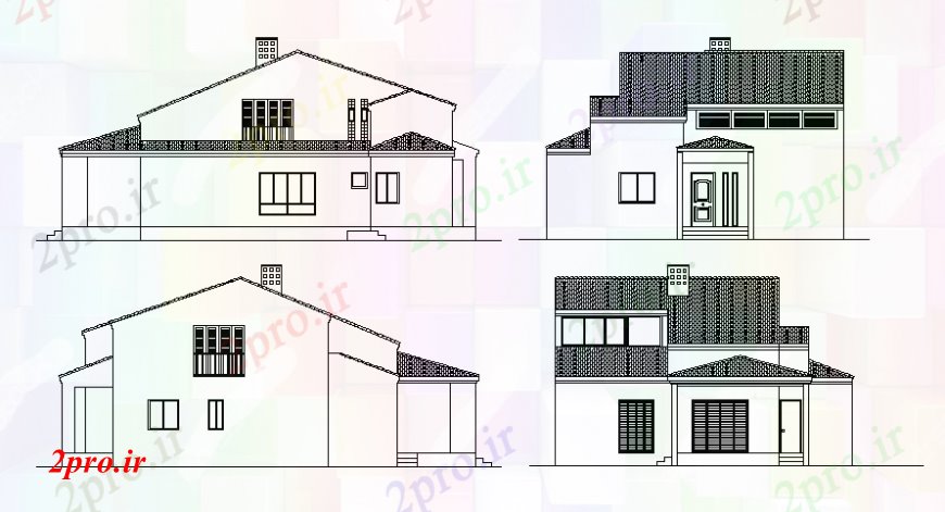 دانلود نقشه مسکونی  ، ویلایی ، آپارتمان  خانه طراحی نما جزئیات  دو بعدی    اتوکد (کد106474)