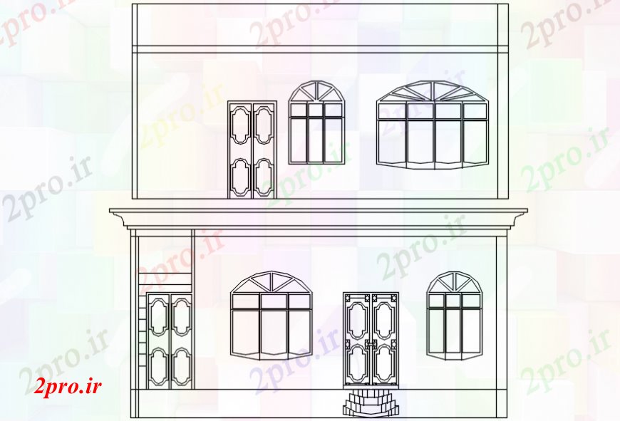 دانلود نقشه مسکونی ، ویلایی ، آپارتمان نما پشت خانه 31 در 60 متر (کد106501)