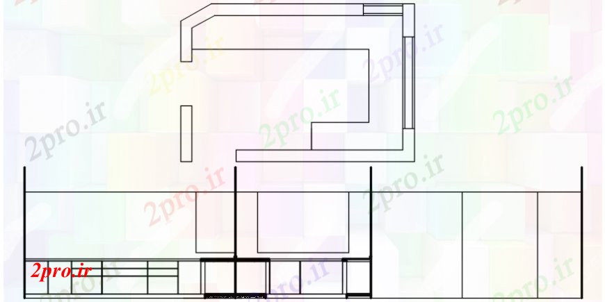 دانلود نقشه آشپزخانه آشپزخانه ساختار بلوک 11 در 14 متر (کد106529)