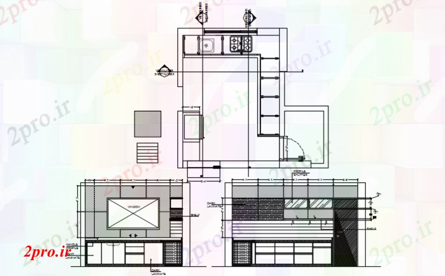 دانلود نقشه آشپزخانه بلوک های  آشپزخانه جزئیات و جزئیات طرح (کد106542)