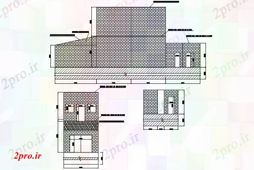 دانلود نقشه مسکونی ، ویلایی ، آپارتمان نماات از خانه طراحی 11 در 20 متر (کد106551)