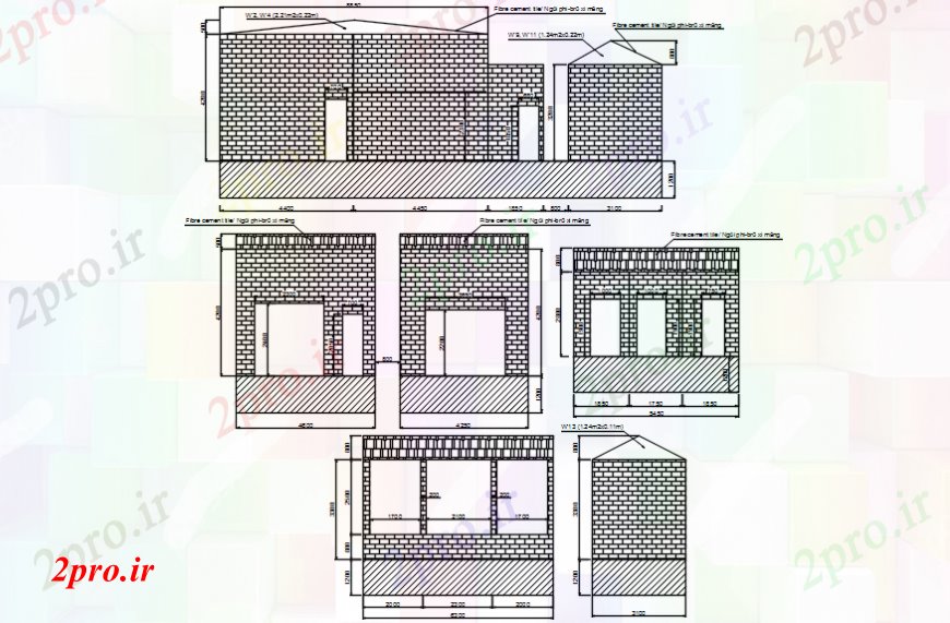 دانلود نقشه مسکونی ، ویلایی ، آپارتمان نما از خانه طراحی 11 در 20 متر (کد106556)