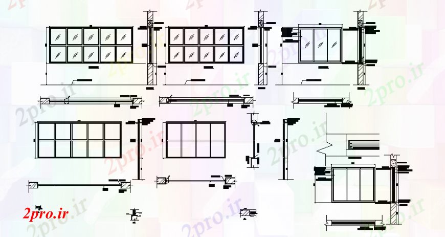 دانلود نقشه جزئیات طراحی در و پنجره   پنجره طراحی فریم طراحی اتوکد (کد106589)