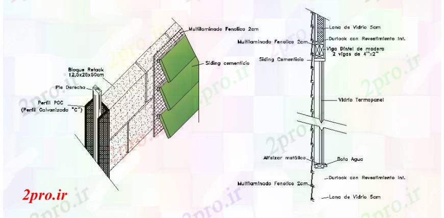 دانلود نقشه طراحی جزئیات ساختار ساختار سازنده بلوک دیوار با  جای پای طراحی جزئیات  (کد106653)