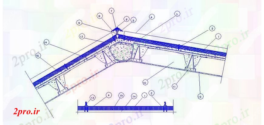 دانلود نقشه طراحی جزئیات ساختار بخش بام یال و سازنده  ساختار طراحی جزئیات  (کد106654)