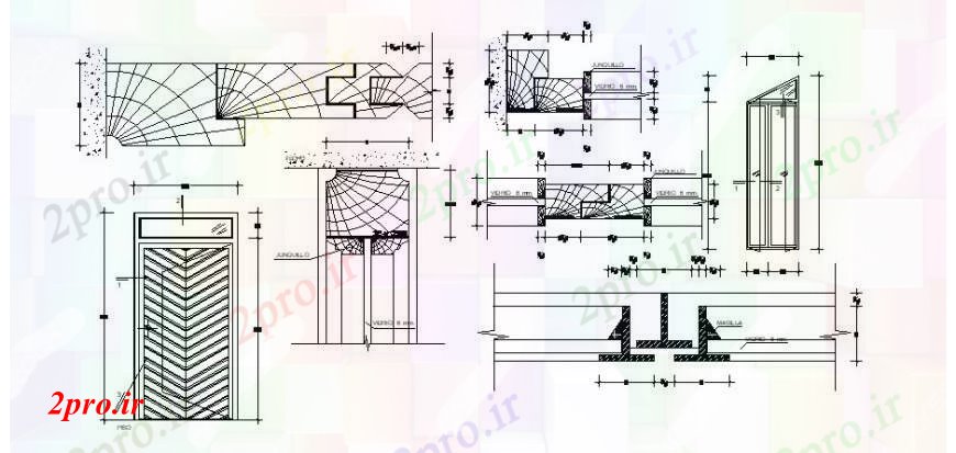 دانلود نقشه جزئیات طراحی در و پنجره  درب و پنجره نما و نصب و راه اندازی  (کد106660)