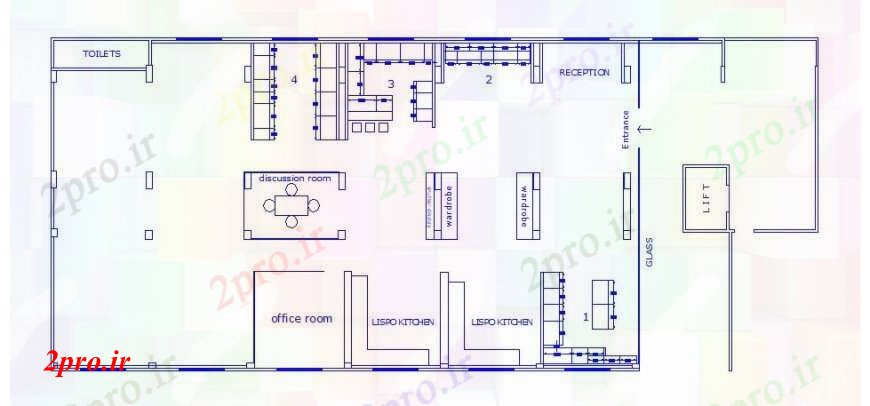 دانلود نقشه ساختمان اداری - تجاری - صنعتی محلی کوچک معماری دفتر طراحی های 12 در 28 متر (کد106668)