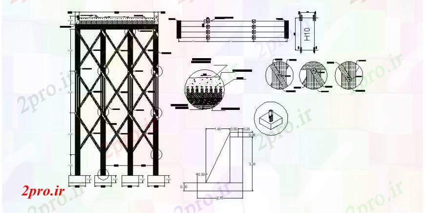 دانلود نقشه جزئیات طراحی در و پنجره  بخش دروازه آهن و نصب و راه اندازی (کد106688)