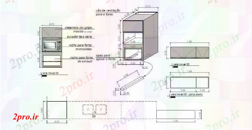 دانلود نقشه طراحی مبلمان آشپزخانه فر با نما مورد پخت مثل آتش، بخش و طرحی های  (کد106694)