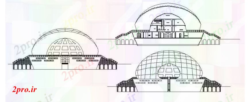 دانلود نقشه مسکونی  ، ویلایی ، آپارتمان  مسکونی ویلا تمام نما طرفه خودکار  (کد106703)