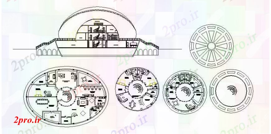 دانلود نقشه مسکونی  ، ویلایی ، آپارتمان  تجملات ویلایی بخش و طرحی طبقه اصلی  (کد106704)