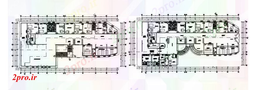 دانلود نقشه بیمارستان - درمانگاه - کلینیک بیمارستان ساخت دو طبقه طرحی توزیع طرحی های 18 در 40 متر (کد106727)