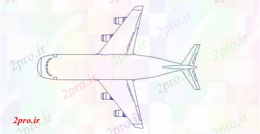 دانلود نقشه بلوک وسایل نقلیه مشترک هواپیما نما دو بعدی   (کد106734)