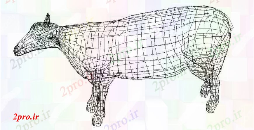 دانلود نقشه بلوک حیوانات بوفالو منحصر به فرد تریدی  نما بلوک طراحی جزئیات (کد106793)