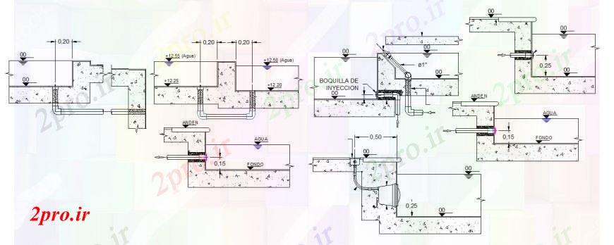 دانلود نقشه جزئیات ساخت و ساز بلوک دیوار و مفاصل ساخت و ساز  (کد106798)