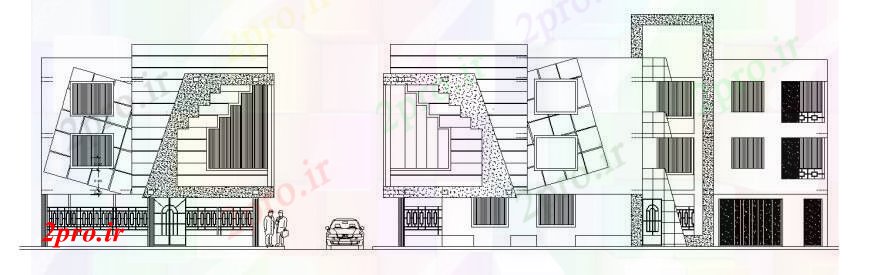 دانلود نقشه هتل - رستوران - اقامتگاه محلی هتل ساخت نماات جلو 10 در 20 متر (کد106808)