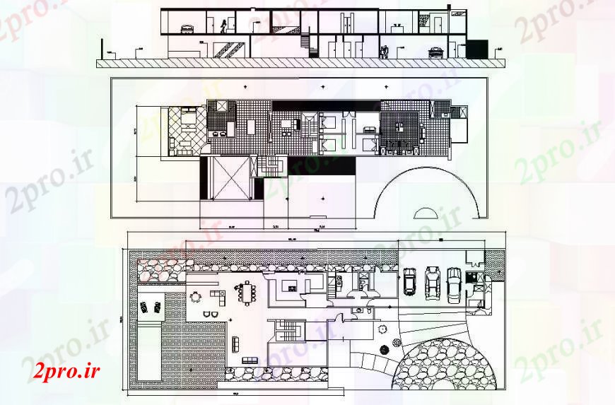 دانلود نقشه مسکونی  ، ویلایی ، آپارتمان  دو سطح خانه بخش و طرحی طبقه اصلی  (کد106821)