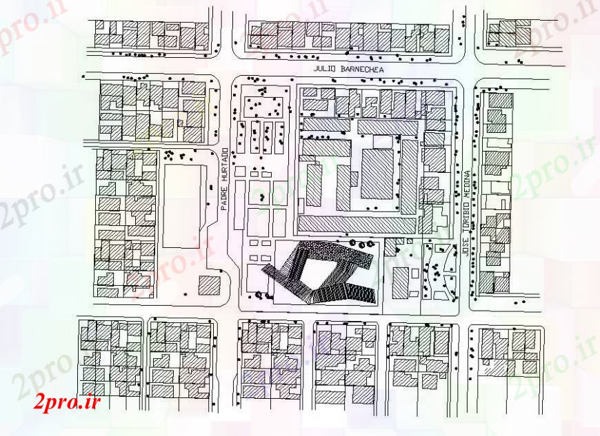 دانلود نقشه جزئیات پروژه های معماری عمومی طرحی سایت طرحی و ساختار محوطه سازی جزئیات برای دفتر شرکت ساخت و ساز 33 در 72 متر (کد106827)