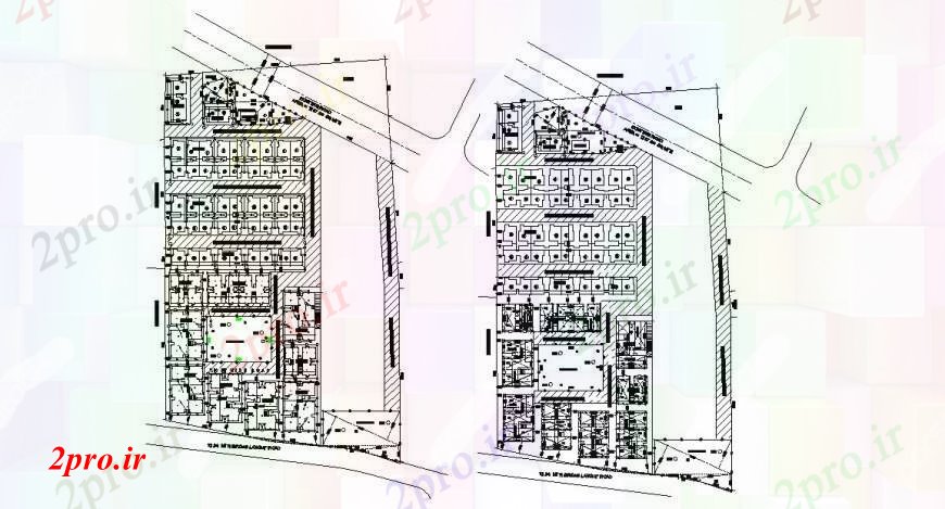 دانلود نقشه مسکونی  ، ویلایی ، آپارتمان  آپارتمان ساخت دو بلوک طرحی سایت طرح (کد106833)