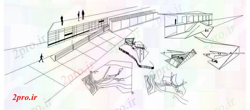 دانلود نقشه هتل - رستوران - اقامتگاه  زمینه های ساختمان هتل نماات ایزومتریک و خودکار  (کد106840)