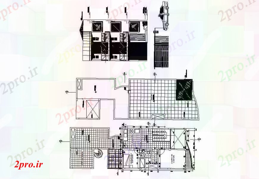 دانلود نقشه مسکونی ، ویلایی ، آپارتمان بخش، طراحی و ساختار طراحی جزئیات برای دو دان خانه 5 در 19 متر (کد106856)