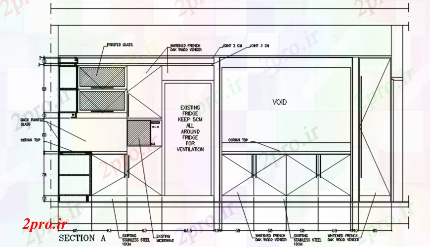 دانلود نقشه جزئیات طراحی ساخت آشپزخانه نما از طراحی های آشپزخانه جزئیات  دو بعدی    اتوکد (کد106888)