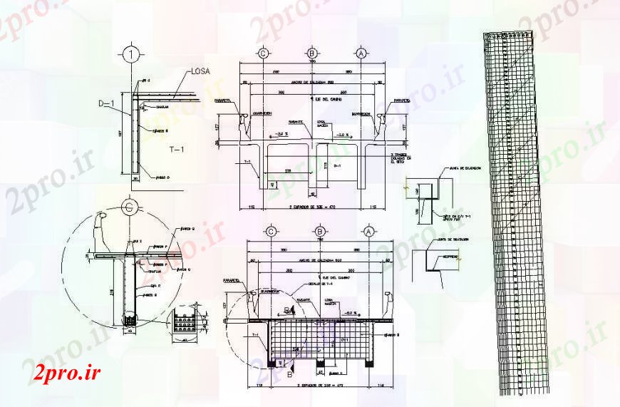 دانلود نقشه جزئیات ساخت پل بتن بخش پل برش و  ساخت و ساز طراحی جزئیات (کد106892)